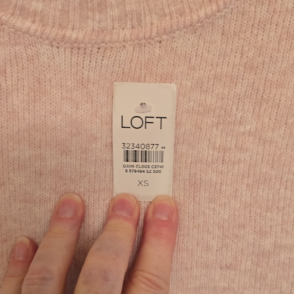 LOFT Light Pink Crew Neck Sweater - Picture 3 of 5